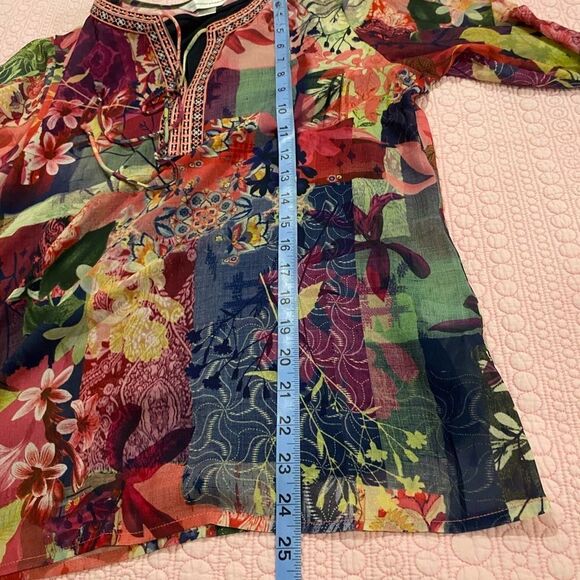 NWOT Christopher & Banks Multicolored Boho Hippie Top - Picture 5 of 10
